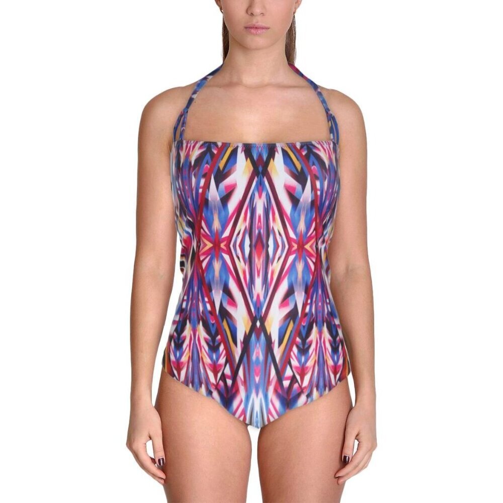 Becca by Rebecca Virtue Womens Aura Asymmetrical Halter Swim Top Separates NEW D
